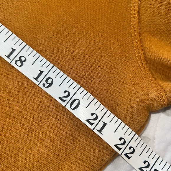 Levi’s Retro Vintage Big Letters Mustard Yellow Hoodie LG EUC Kangaroo Pkts EC - Picture 5 of 6